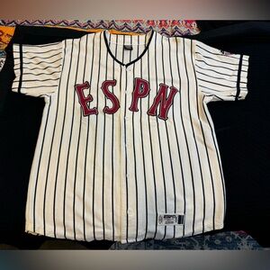 ESPN The Store Vintage Pinstripe Cotton Baseball Jersey - Size M